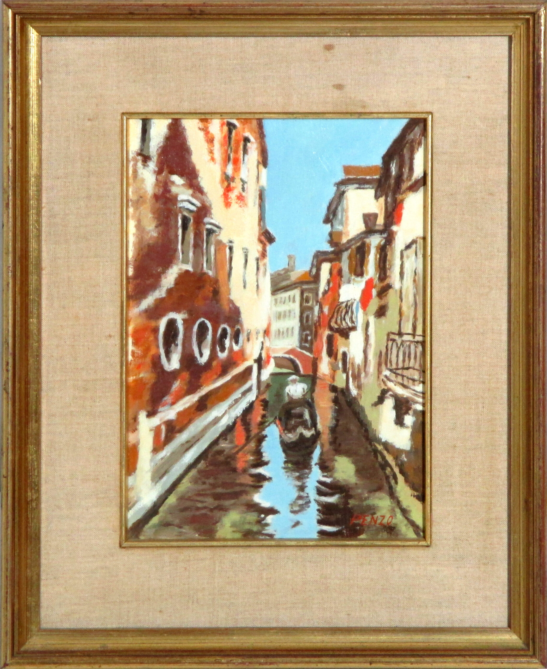 Penzo "Gondola nel canale a Venezia"