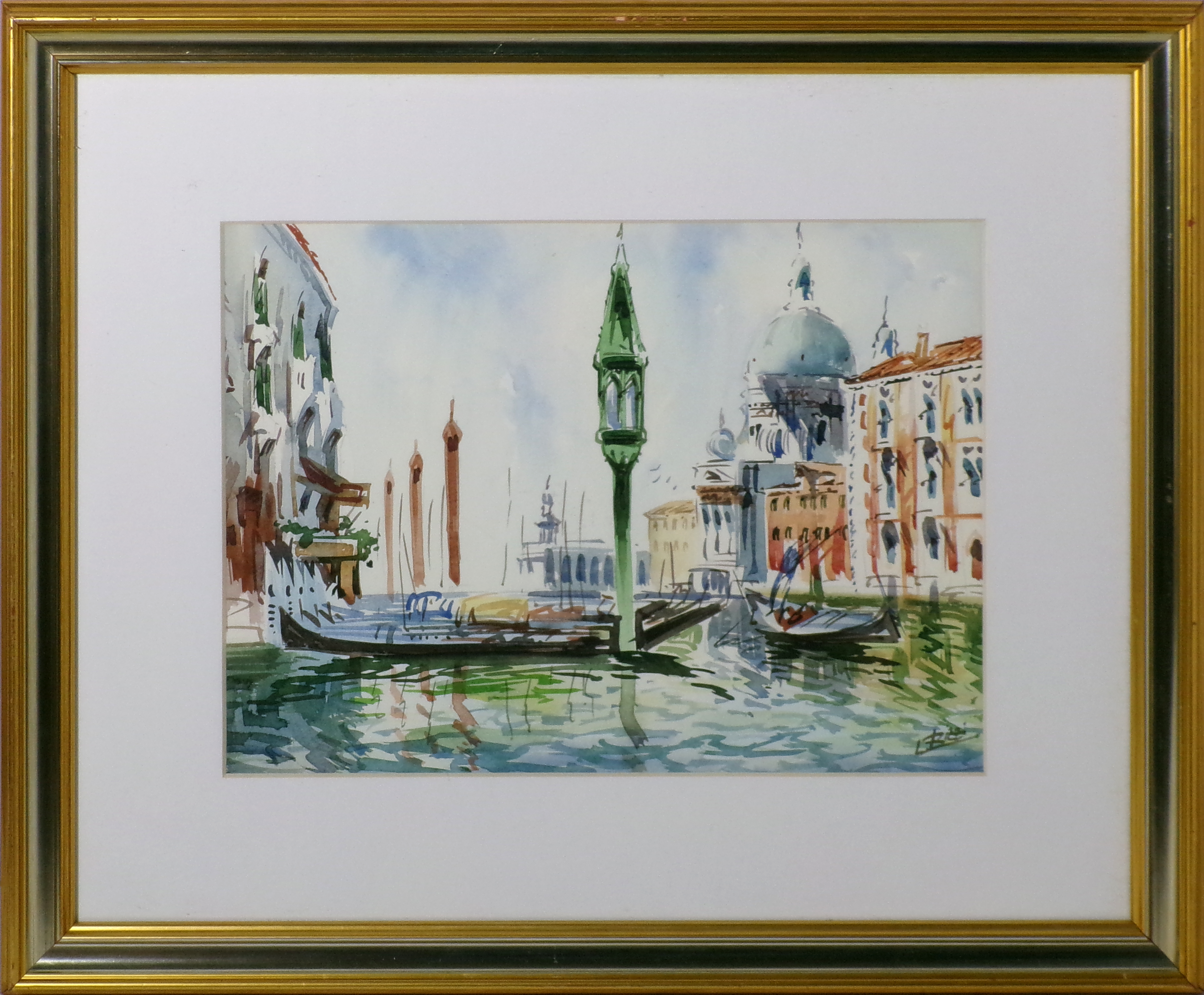 Rizzi "Veduta del Canal Grande di Venezia" acquerello su carta, cm. 24 x 32