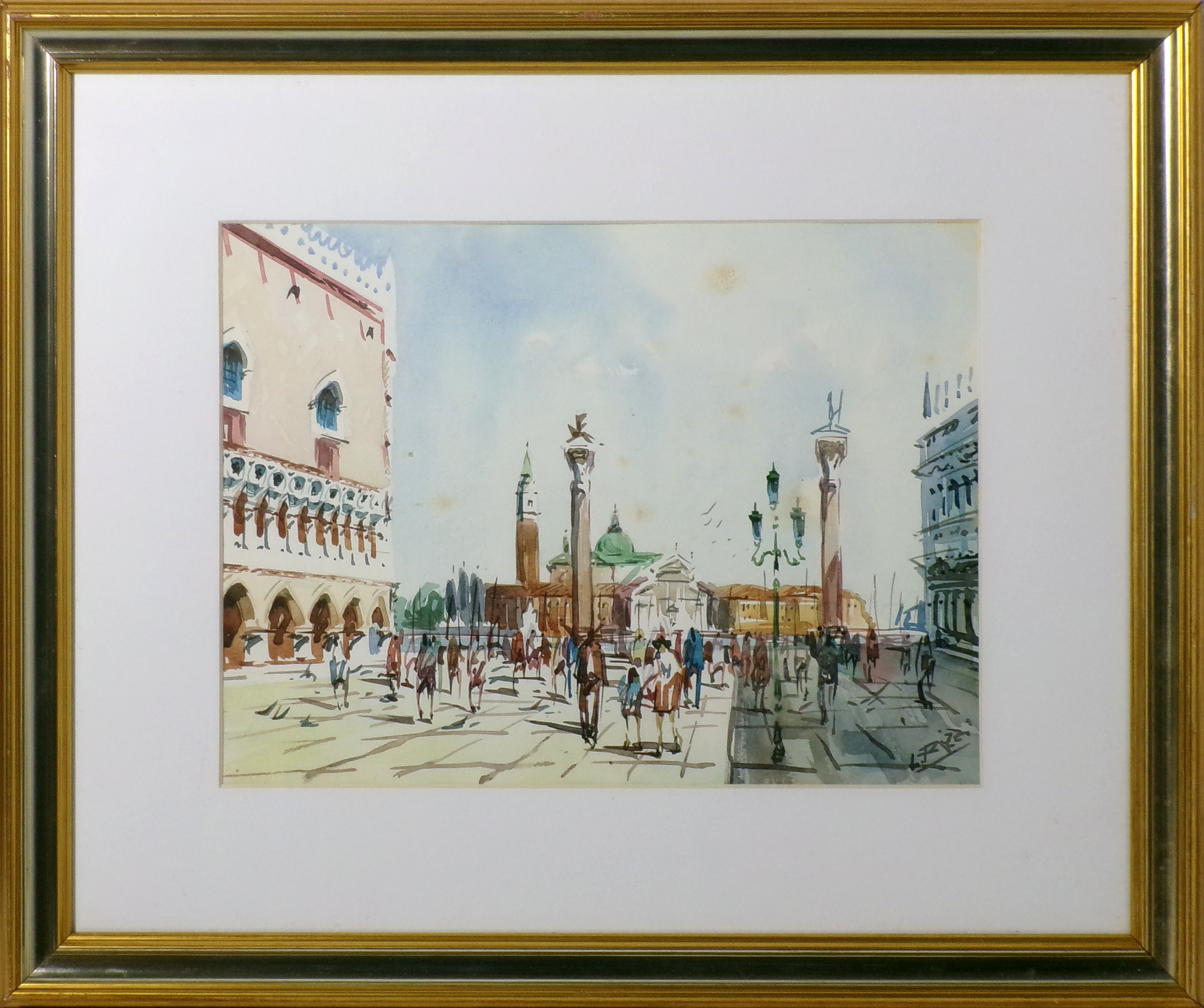 Rizzi "Venezia P. San Marco" acquerello su carta, cm. 24 x 32